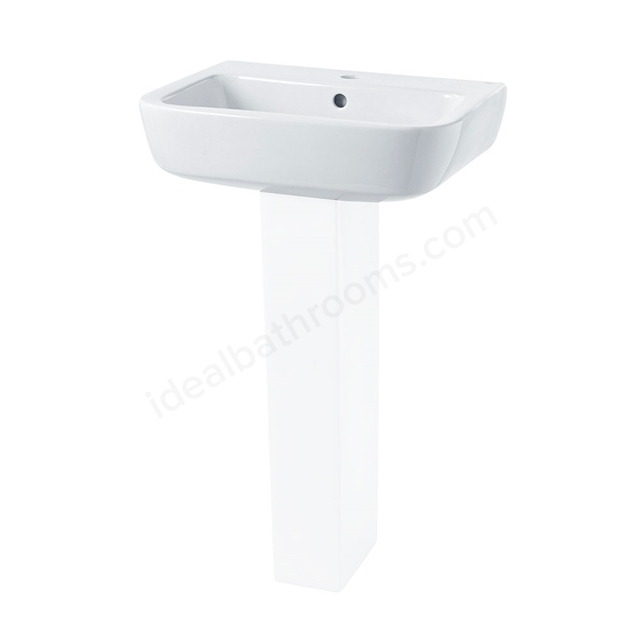 Essential Orchid 520mm Pedestal Basin 1 Tap Hole