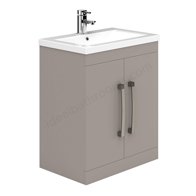 Essential NEVADA Floor Standing Washbasin Unit + Basin; 2 Door; 800mm Wide; Cashmere