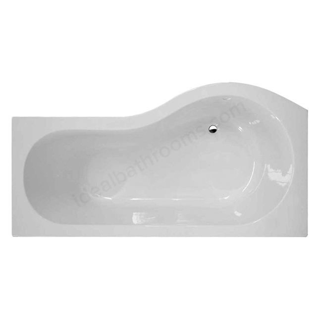 Essential Hampstead 1700x850mm P Shape Shower Bath Pack; Left Handed; 0 Tap Holes - White