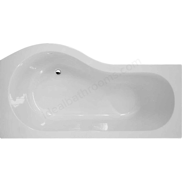 Essential Hampstead 1700x850mm P Shape Shower Bath Pack; Right Handed; 0 Tap Holes - White