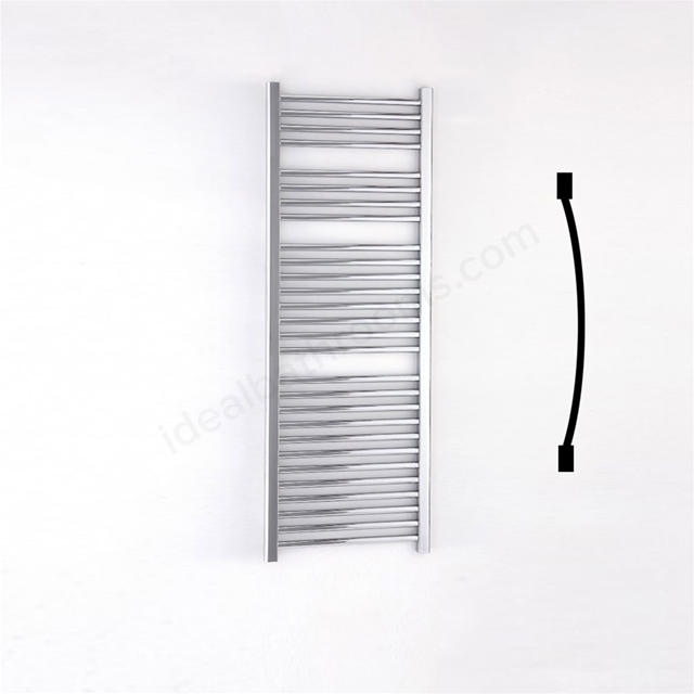 Essential STANDARD Towel Warmer; Curved Tubes; 1420mm High x 500mm Wide; Chrome