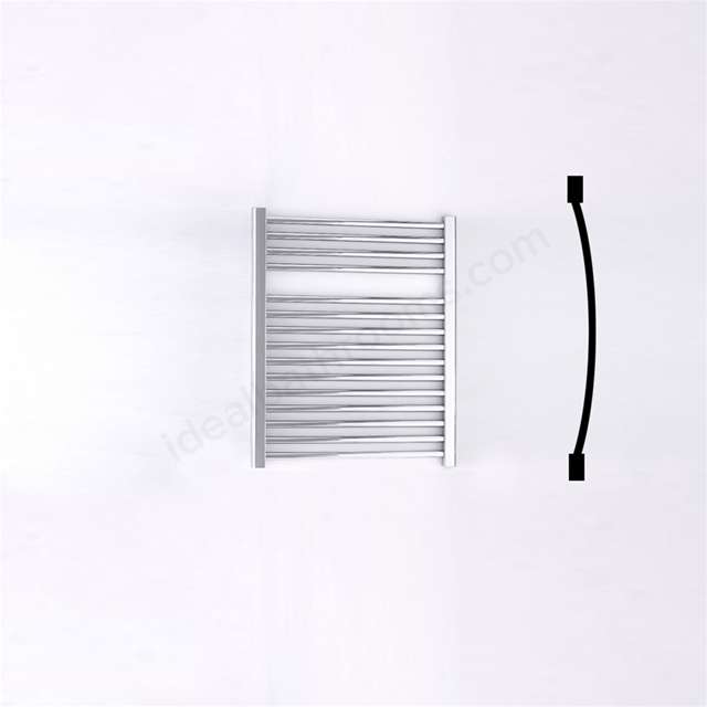 Essential STANDARD Towel Warmer; Curved Tubes; 690mm High x 600mm Wide; Chrome