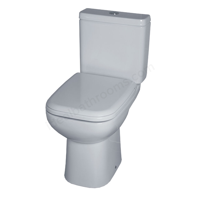 Dener White Close Coupled Toilet with Cistern Soft Close Seat Modern Bathroom WC Dual Flush Nes Home Dener White Close Coupled Toilet with Cistern Soft Close Seat Modern Bathroom WC Dual Flush Nes Home