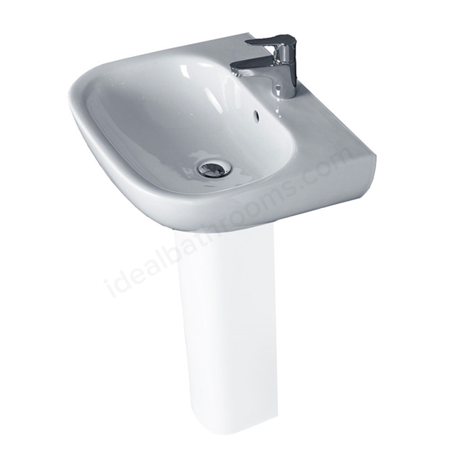Essential Lily 550mm Pedestal Basin 1 Tap Hole