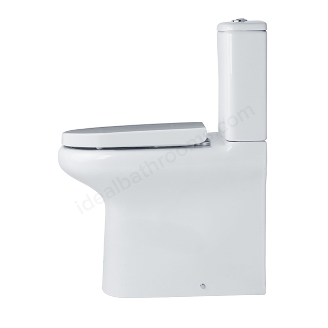 Essential LILY BTW  Rimless Comfort Height Close Coupled Pan + Cistern + Seat Pack; Soft Close Seat; White